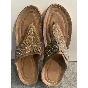 Light Weight Orthopedic Sandals With Fringe and Bling #769